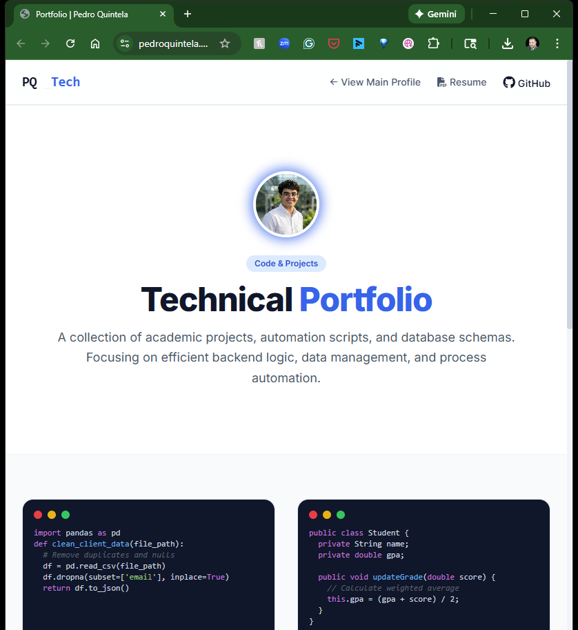 Portfolio Website Preview